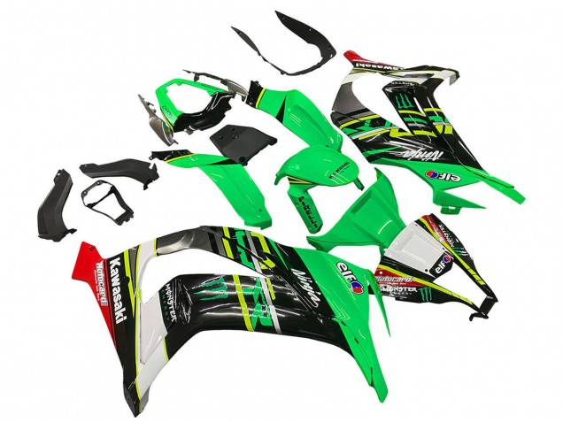 Carena Moto Kawasaki ZX10R 2011-2015 - Verde Giallo Nero Bianco Elf Mostro