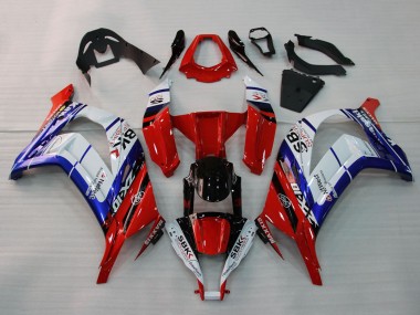 Carena Moto Kawasaki ZX10R 2011-2015 - Bianco Blu Rosso Nero SBK Maxxis