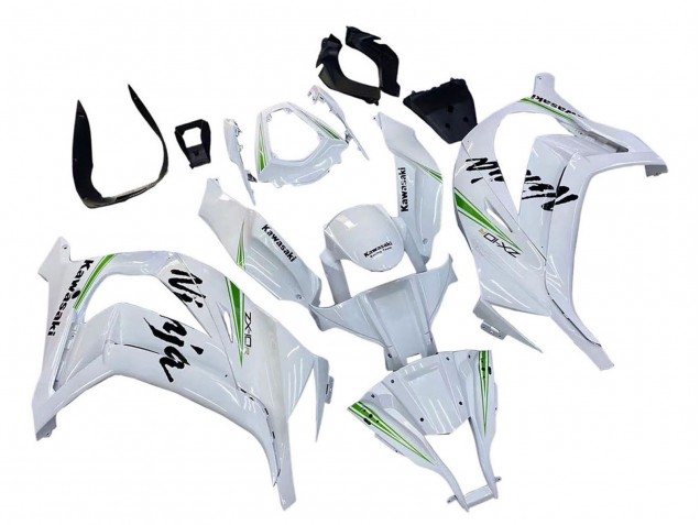 Carena Moto Kawasaki ZX10R 2011-2015 - Bianco Verde Banda Nero Ninja