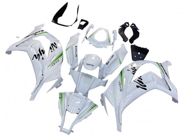 Carena Moto Kawasaki ZX10R 2011-2015 - Bianco Verde Banda Nero Ninja