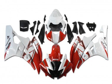 Carena Moto Yamaha YZF R6 2006-2007 - Bianco Rosso Nero Motul Michelin