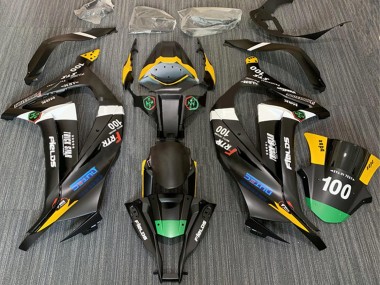 Carena Moto Kawasaki ZX10R 2011-2015 - Nero Opaco Bianco Giallo Verde Elf Trick Star Frtr 100