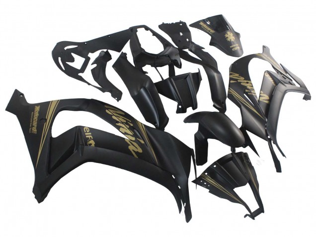 Carena Moto Kawasaki ZX10R 2011-2015 - Nero Opaco Oro Nevicare Elf
