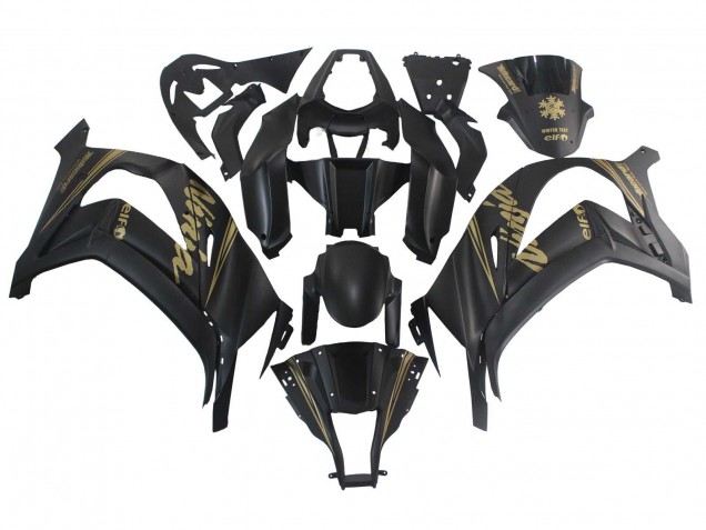 Carena Moto Kawasaki ZX10R 2011-2015 - Nero Opaco Oro Nevicare Elf