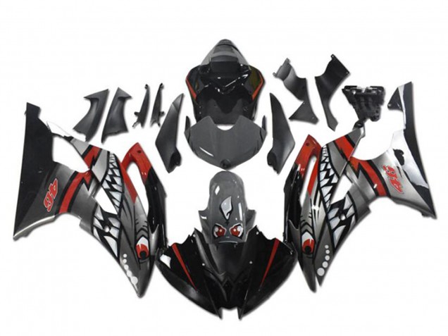 Carena Moto Yamaha YZF R6 2008-2016 - Rosso Argento Grigio Squalo
