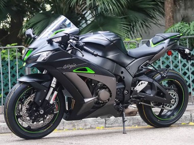 Carena Moto Kawasaki ZX10R 2011-2015 - Nero Opaco Verde Bianco Honeycomb
