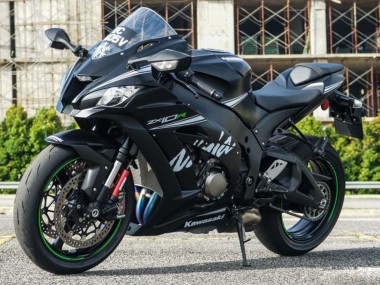 Carena Moto Kawasaki ZX10R 2011-2015 - Nero Opaco Bianco Verde Nevicare Decal