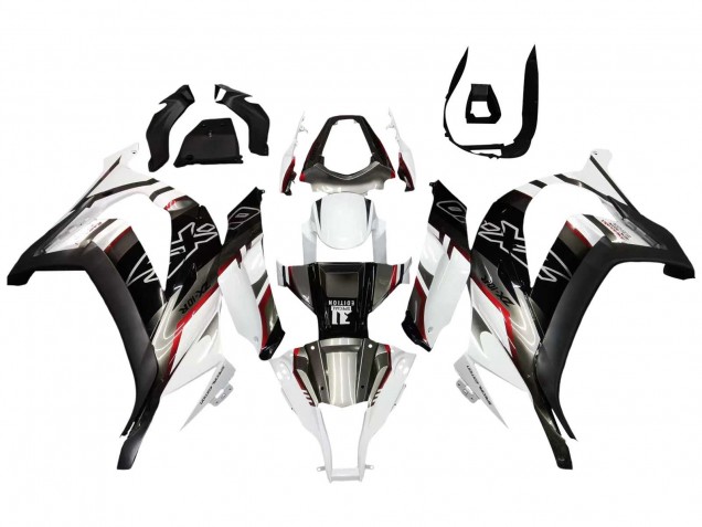 Carena Moto Kawasaki ZX10R 2011-2015 - Bianco Nero Lucido Nero Opaco Rosso