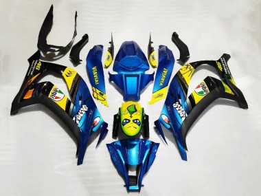Carena Moto Kawasaki ZX10R 2011-2015 - Blu Giallo Nero Squalo