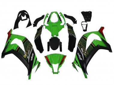 Carena Moto Kawasaki ZX10R 2011-2015 - Verde Nero Lucido Rosso Honeycomb