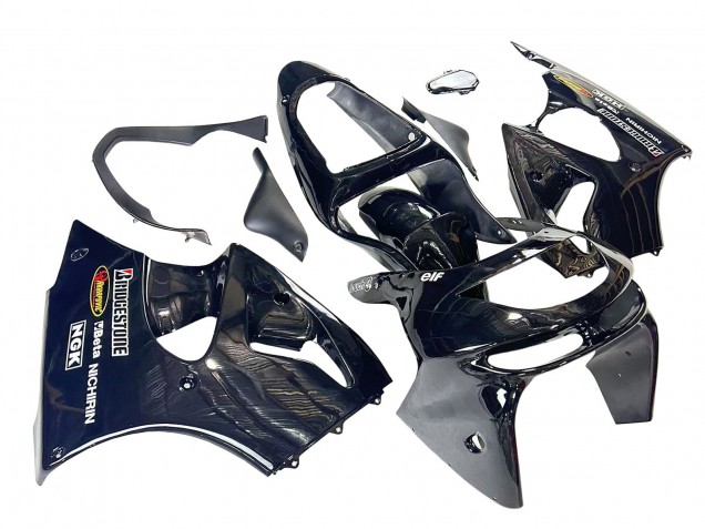 Carena Moto Kawasaki ZX6R 1998-1999 - Nero Lucido Giallo Elf Bridgestone
