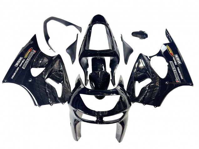 Carena Moto Kawasaki ZX6R 1998-1999 - Nero Lucido Giallo Elf Bridgestone