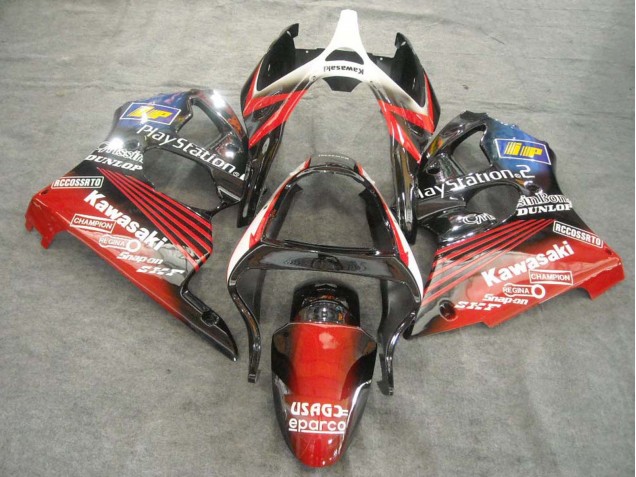 Carena Moto Kawasaki ZX6R 2000-2002 - Bianco Rosso Nero PlayStation 2