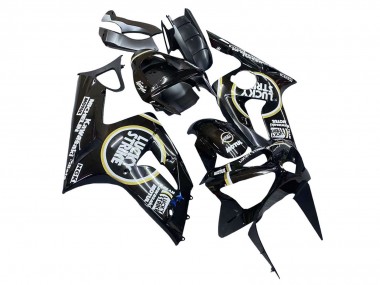 Carena Moto Kawasaki ZX6R 2003-2004 - Nero Lucido Bianco Motul Lucky Strike