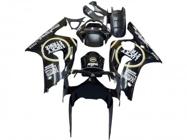 Carena Moto Kawasaki ZX6R 2003-2004 - Nero Lucido Bianco Motul Lucky Strike