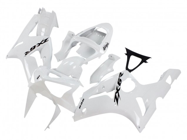 Carena Moto Kawasaki ZX6R 2003-2004 - Bianco Nero Decals