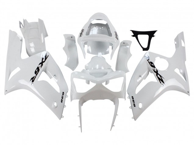 Carena Moto Kawasaki ZX6R 2003-2004 - Bianco Nero Decals