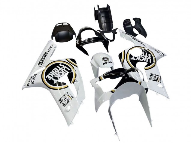 Carena Moto Kawasaki ZX6R 2003-2004 - Bianco Nero Motul Lucky Strike