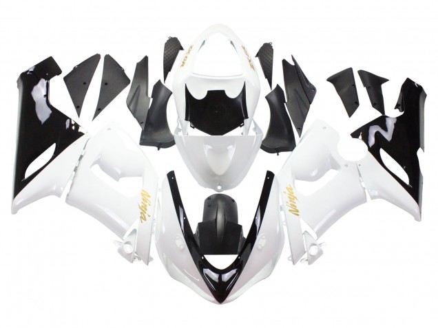 Carena Moto Kawasaki ZX6R 2005-2006 - Bianco Nero Oro Ninja
