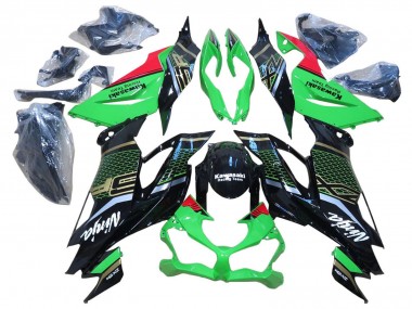 Carena Moto Kawasaki ZX6R 2009-2012 - Rosso Nero Lucido Honeycomb