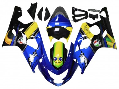 Carena Moto Suzuki GSXR 600 / GSXR 750 2004-2005 - Blu Giallo Nero Squalo