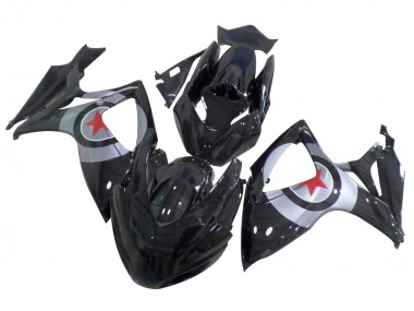 Carena Moto Suzuki GSXR 600 / GSXR 750 2004-2005 - Nero Lucido Argento Rosso Stella