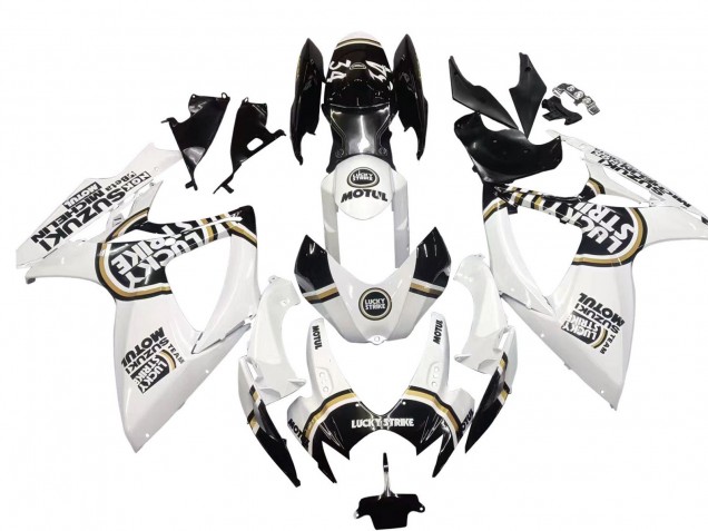 Carena Moto Suzuki GSXR 600 / GSXR 750 2006-2007 - Bianco Nero Lucky Strike Motul