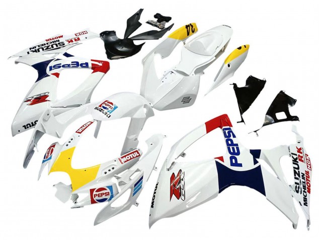 Carena Moto Suzuki GSXR 600 / GSXR 750 2006-2007 - Bianco Rosso Giallo Motul