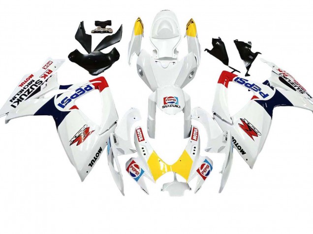 Carena Moto Suzuki GSXR 600 / GSXR 750 2006-2007 - Bianco Rosso Giallo Motul