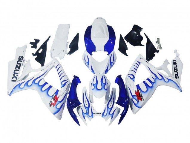 Carena Moto Suzuki GSXR 600 / GSXR 750 2006-2007 - Bianco Blu Fiamma
