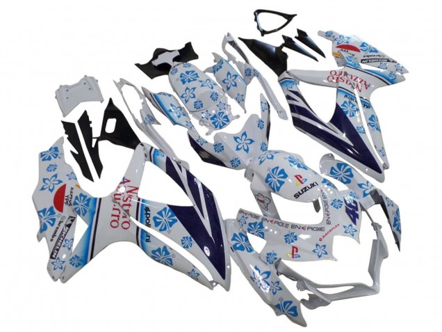 Carena Moto Suzuki GSXR 600 / GSXR 750 2006-2007 - Bianco Blu Nero Rosso Nastro Azzurro