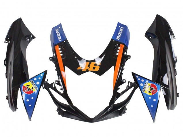 Carena Moto Suzuki GSXR 600 / GSXR 750 2011-2024 - Azzurro Chiaro Arancia Nero Bianco Squalo 46