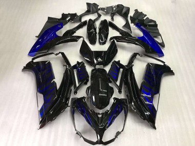 Carena Moto Kawasaki EX650 2012-2016 - Nero Lucido Blu Fiamma