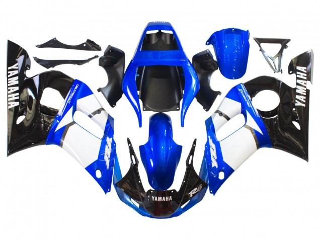 Carena Moto Yamaha YZF 600 R6 1998-2002 - Bianco Blu Nero Lucido