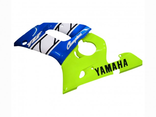 Carena Moto Yamaha YZF 600 R6 1998-2002 - Neon Verde Blu Bianco Champions