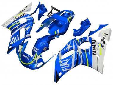 Carena Moto Yamaha YZF 600 R6 1998-2002 - Bianco Blu Neon Giallo Fiat Motul Michelin