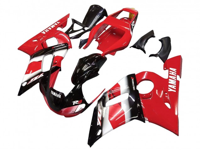 Carena Moto Yamaha YZF 600 R6 1998-2002 - Rosso Bianco Nero Lucido