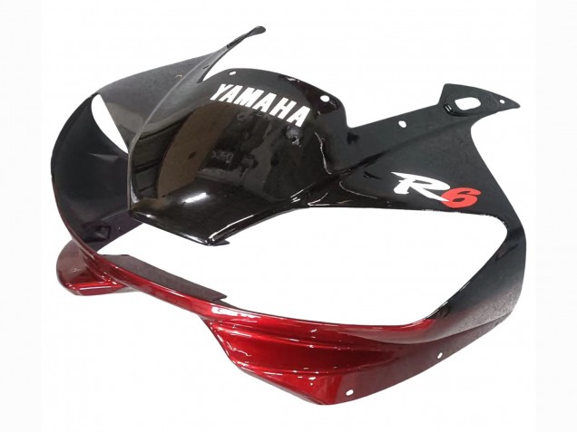 Carena Moto Yamaha YZF 600 R6 1998-2002 - Rosso Bianco Nero Lucido