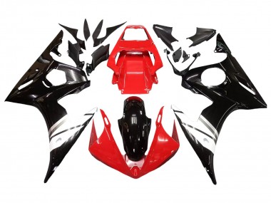 Carena Moto Yamaha YZF R6 2003-2004 - Rosso Bianco Nero Lucido