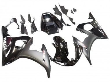 Carena Moto Yamaha YZF R6 2003-2004 - Nero Lucido Nero Opaco Bianco Decals
