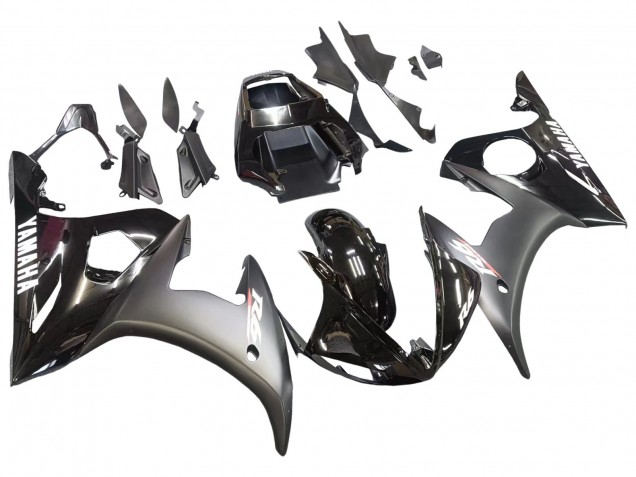 Carena Moto Yamaha YZF R6 2003-2004 - Nero Lucido Nero Opaco Bianco Decals