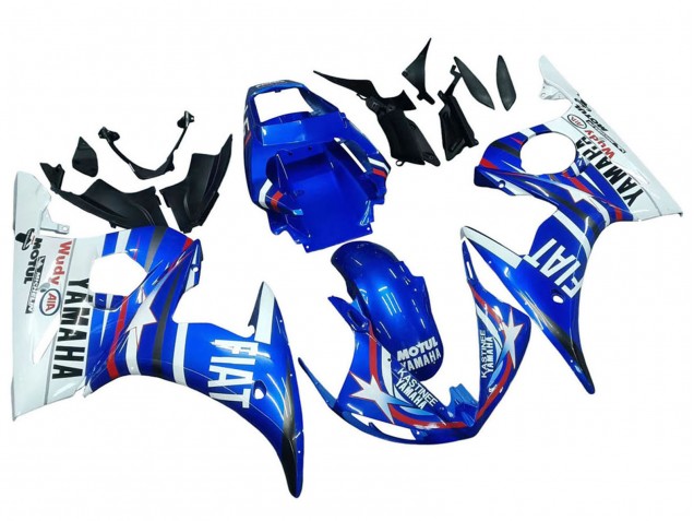 Carena Moto Yamaha YZF R6S 2006-2009 - Bianco Blu Fiat Motul Kastinee