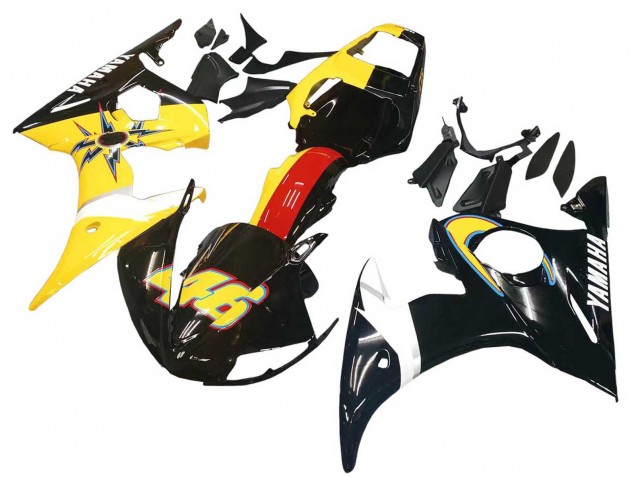Carena Moto Yamaha YZF R6 2003-2004 - Giallo Rosso Nero Lucido 46