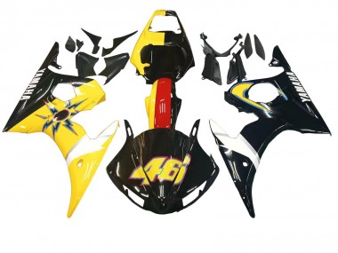 Carena Moto Yamaha YZF R6 2003-2004 - Giallo Rosso Nero Lucido 46