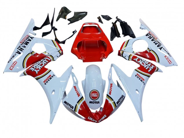 Carena Moto Yamaha YZF R6 2003-2004 - Bianco Rosso Lucky Strike Motul