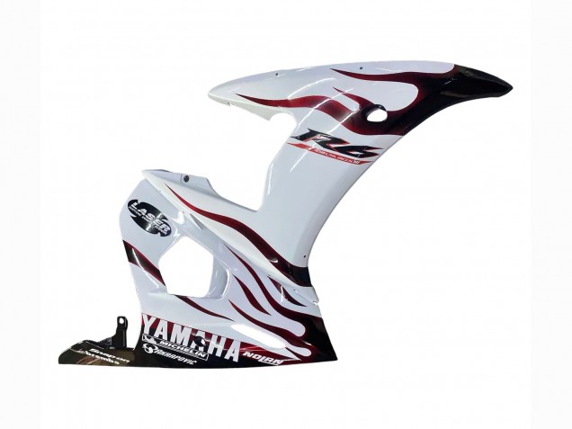 Carena Moto Yamaha YZF R6S 2006-2009 - Bianco Dark Nero Fiamma