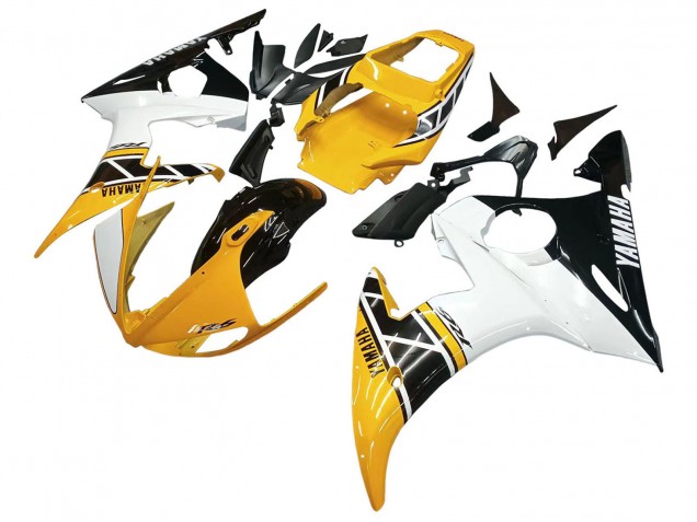 Carena Moto Yamaha YZF R6S 2006-2009 - Giallo Bianco Nero Lucido