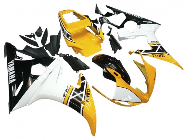 Carena Moto Yamaha YZF R6S 2006-2009 - Giallo Bianco Nero Lucido