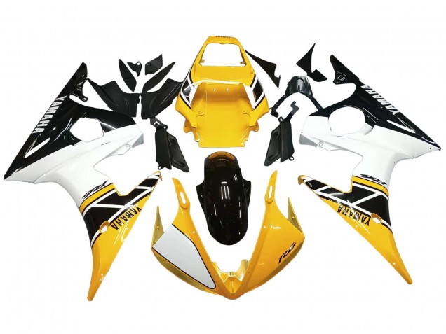 Carena Moto Yamaha YZF R6S 2006-2009 - Giallo Bianco Nero Lucido