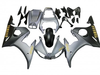 Carena Moto Yamaha YZF R6S 2006-2009 - Grigio Opaco Nero Opaco Oro Decals